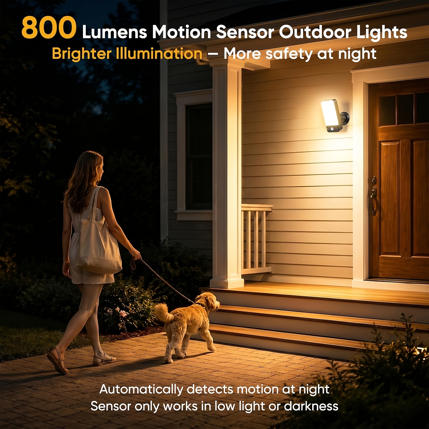 Image of 1/2 Pack Motion Sensor Outdoor Lights, 9000mah Rechargeable Motion Sensor Light With Remote, 3 , 3 Color Temperatures, Ip65 Outdoor Security Lights For Front Doorway, Porch, Garage