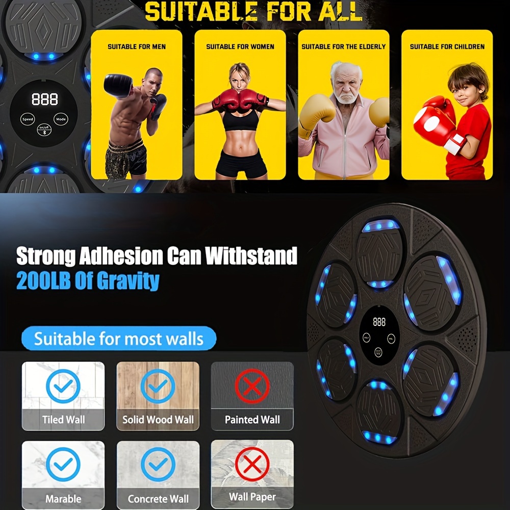 Music Boxing Machine for Home Use, Wall-Mounted Fitness Equipment for Sports And Exercise