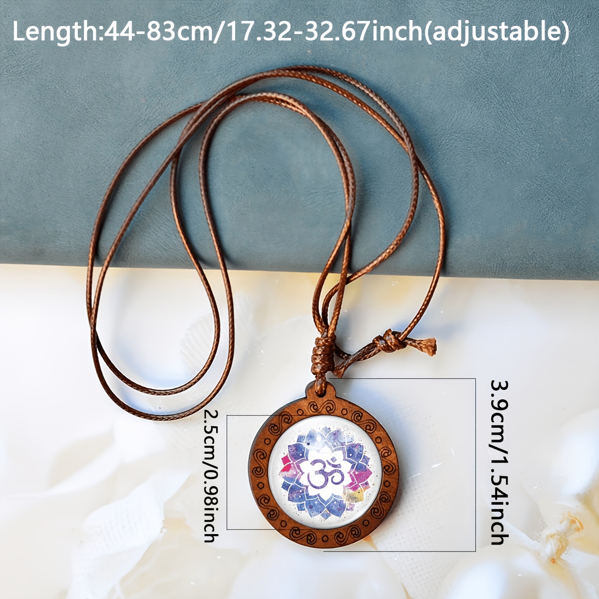 Handmade Vintage Wood & Gemstone Necklace, Unique Gift
