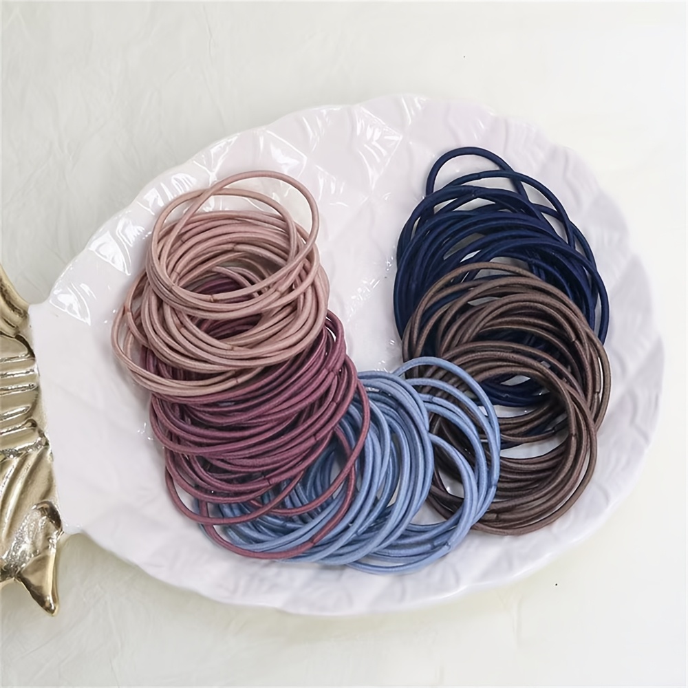 TEMU 53pcs Colors Mixed, Skin-friendly, Seamless Towel Hair Ties That Don't Hair Or Pull On The Scalp. Mixed Pack With High . Hair Ties For Students