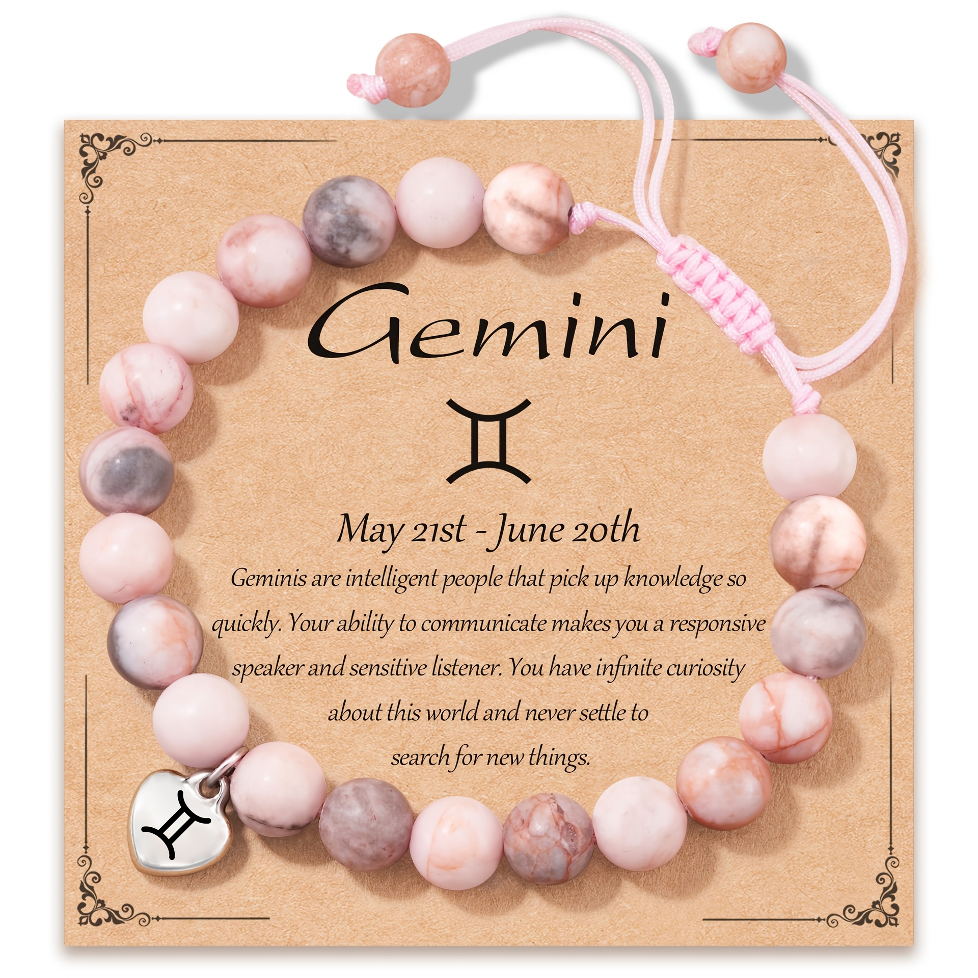 Couple's Zodiac Stretch Bead Bracelet Set, Gift