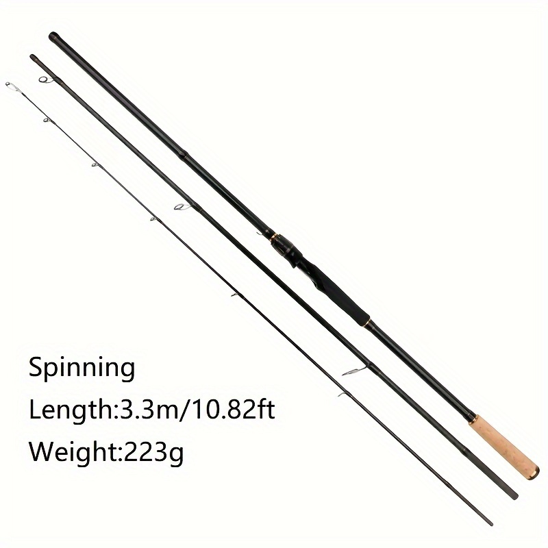 9.44ft-10.82ft 3-section Feeder Fishing Rod, Carbon Fiber Spinning/casting Carp Fishing Pole, Fishing Tackle