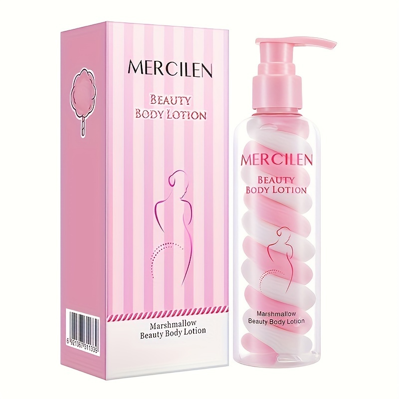 MERCILEN Marshmallow Beauty Body Lotion with Niacinamide and Glycerin for Moisturizing Dry Skin, Frankincense Scent, Unisex