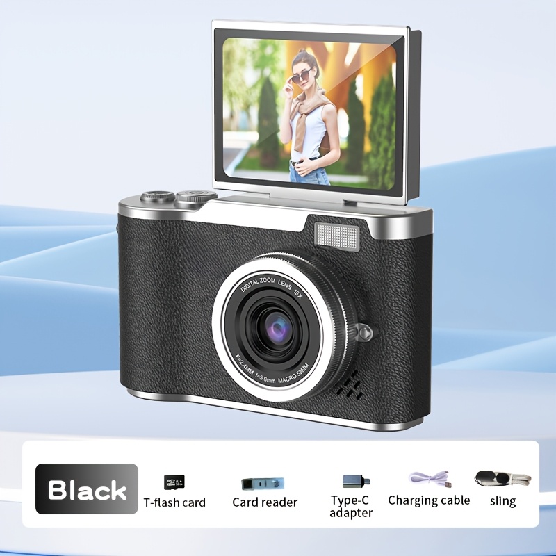 high definition digital camera 2 4 inch flip screen professional camera supports photo and video recording ideal for beginner vlogging thanksgiving and christmas gift   holiday use