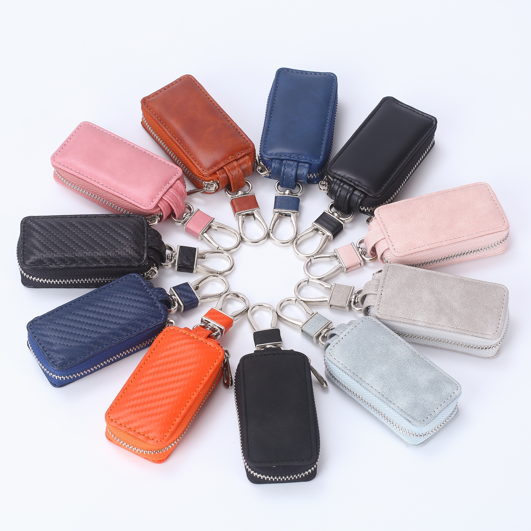 

Waterproof Keychain Wallet - Pu Leather, Multi-functional Car Key Holder For , Black