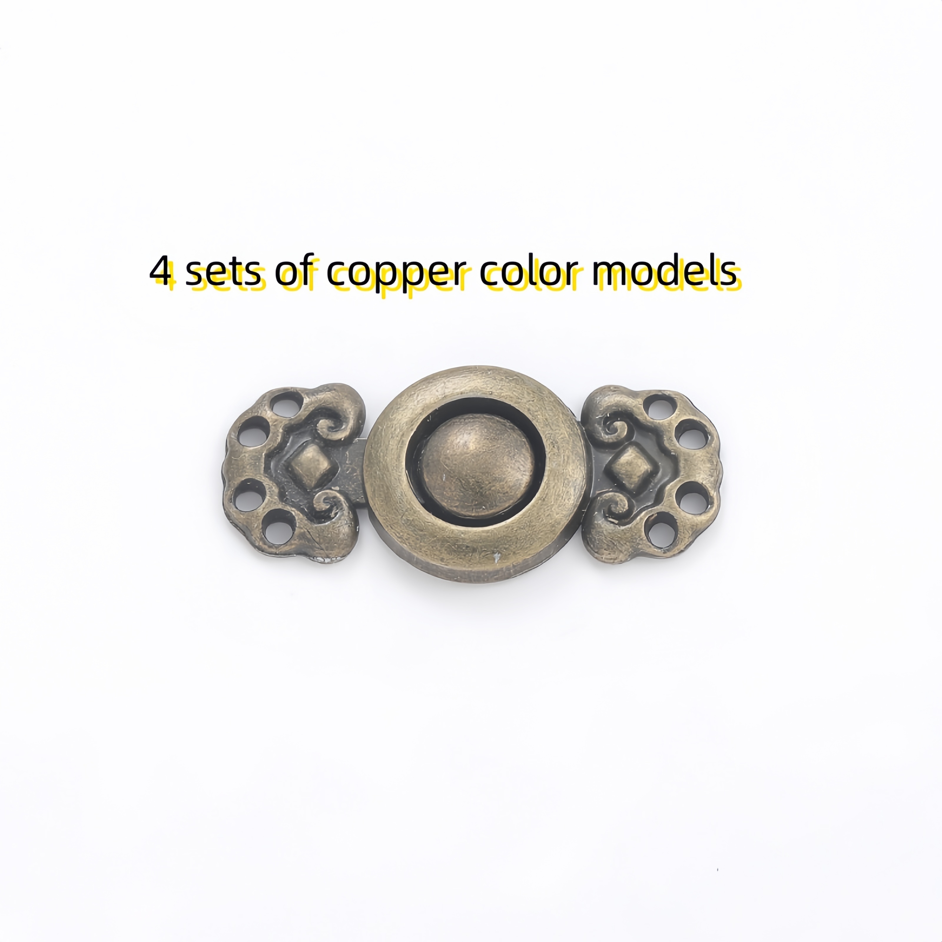 Image of 4 Sets/pack Of Retro Snap-button Hand-stitched Metal Buttons, Stylish And Elegant Retro Metal Buttons With