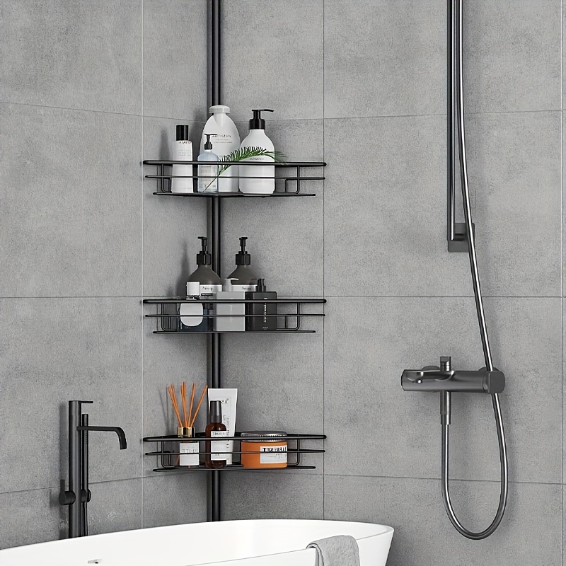 Espacio de aluminio baño estante ducha champú jabón cosméticos estantes  baño accesorios almacenamiento organizador rack titular -B119