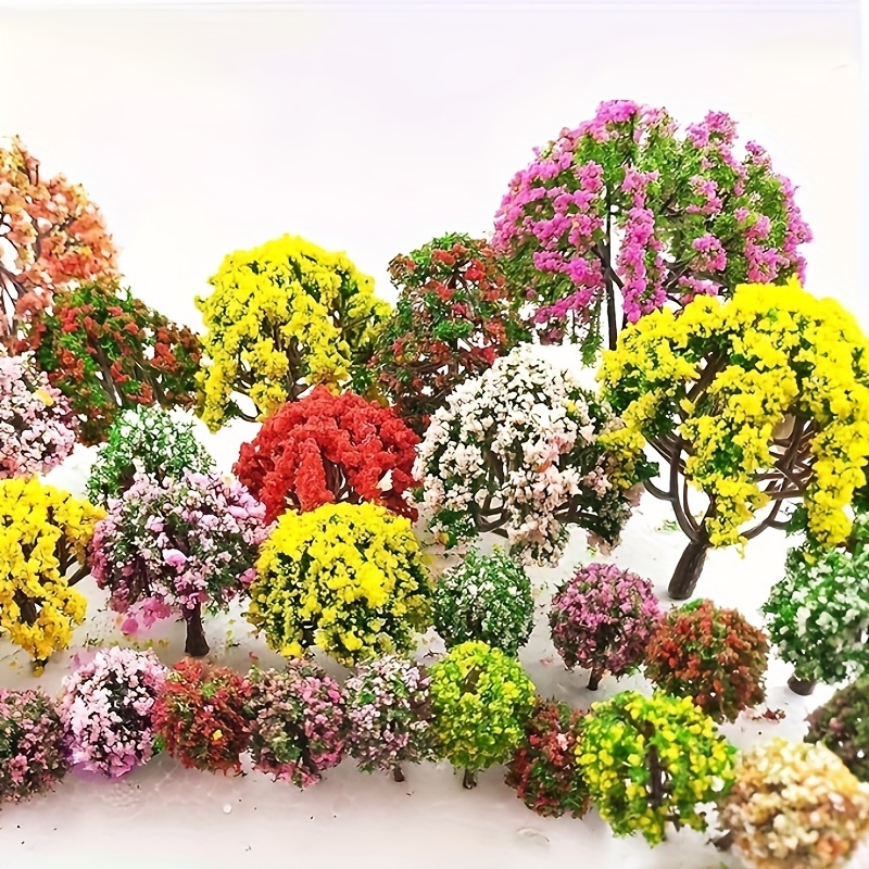 

32pcs Miniature Set, Mixed Bonsai Models, Decor, , Diy Crafts, Ornaments For - Plastic, Assorted , No Needed