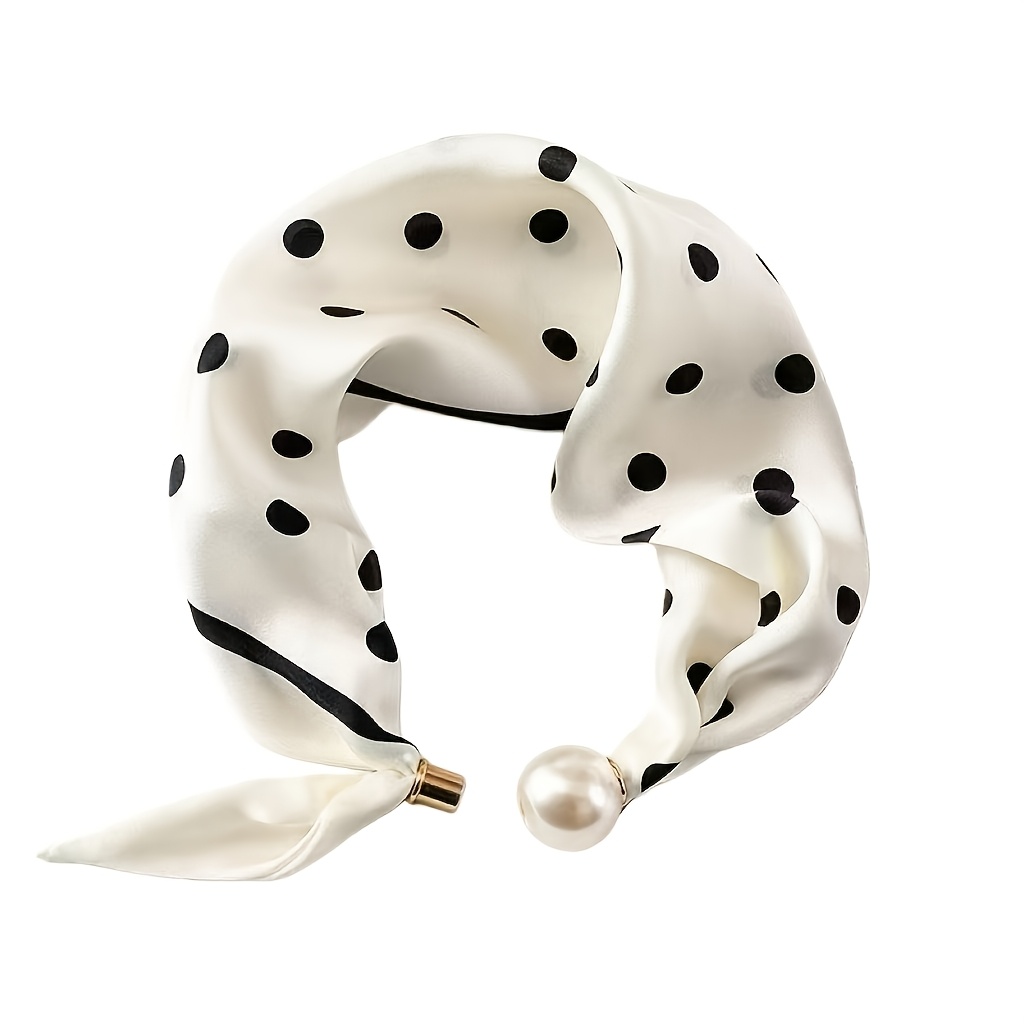 Image of 1pc Letter Magnetic Small Square Scarf, Professional Decorative Thin Scarf, Long Scarf For Women's Spring And Summer Matching Shirt