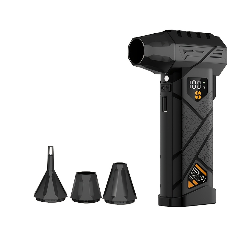 TEMU Soplador de aire turbo portátil 4 en 1 de 150000 RPM, de energía para , inflar y succionar, limpiador de aire de recargable con pantalla LED sin