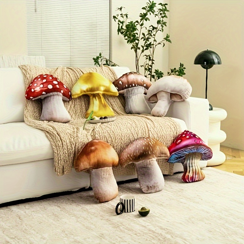 

1pc Mushroom-shaped Alien Pattern Toy Pillowcase, Pillow Core Not Included
