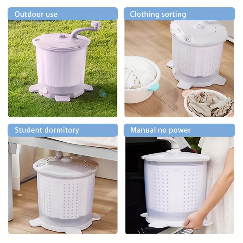 Manual Laundry Machine for Washing Clothes and Drying Dishes in the Washing  Room, Travel Camping, RV, Student Hand-Crank Non-Electric Wash