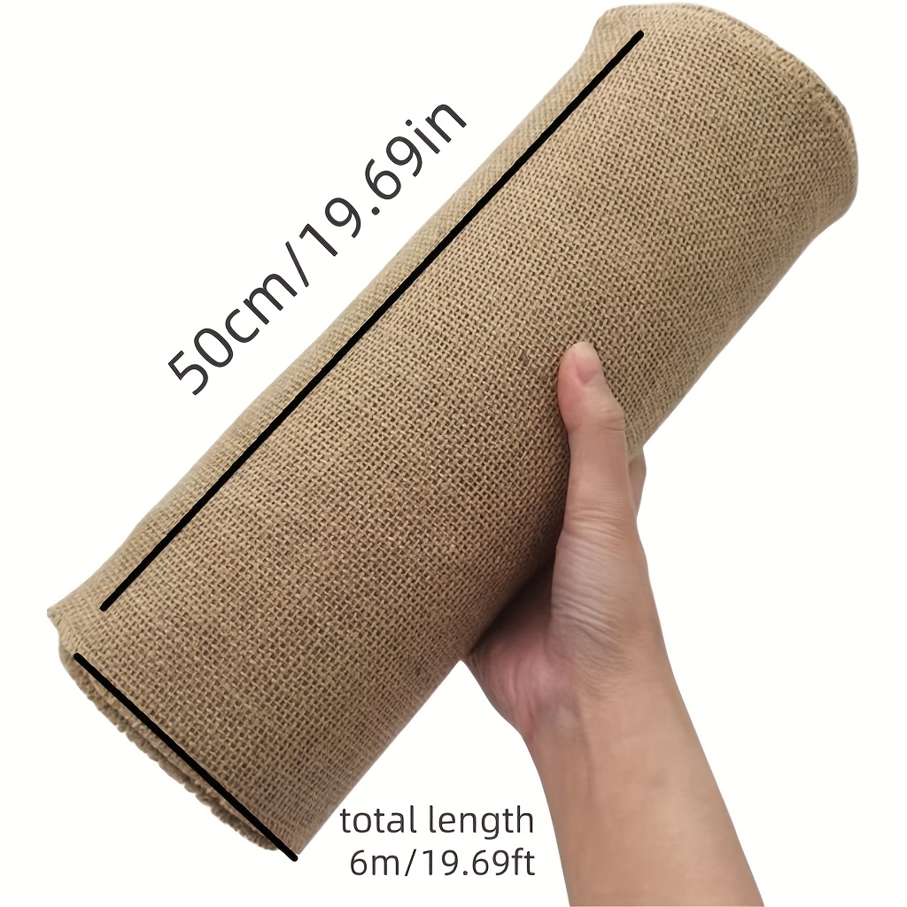 E-shop Eine 40/45/50 cm breite x 6 Meter lange natürliche beigefarbene Jute Rolle - für Bastelarbeiten, Weihnachtstischdecken und Stuhlvorhänge,