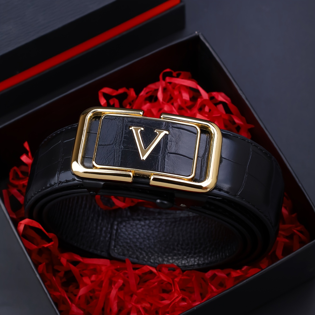 Ceinture Homme Luxe Boucle Automatique Ceinture pour hommes haut de gamme avec boucle automatique. Une ceinture élégante pour homme, adaptée aux occasions professionnelles, dégageant un charme séduisant. C