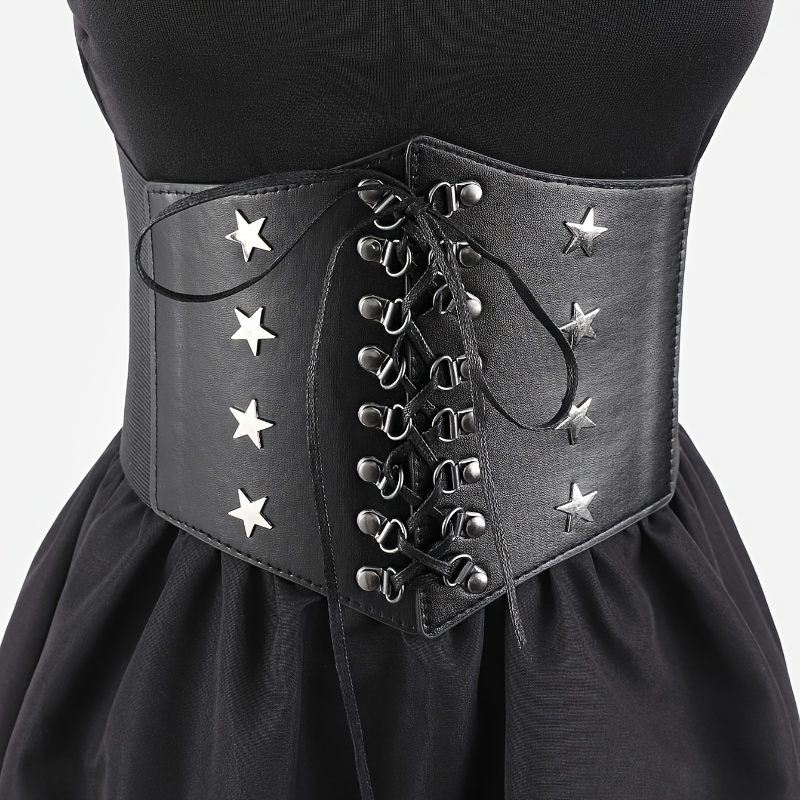 Wide Elastic Studded Belt Female Waist Gothic Plus Size - Temu Canada