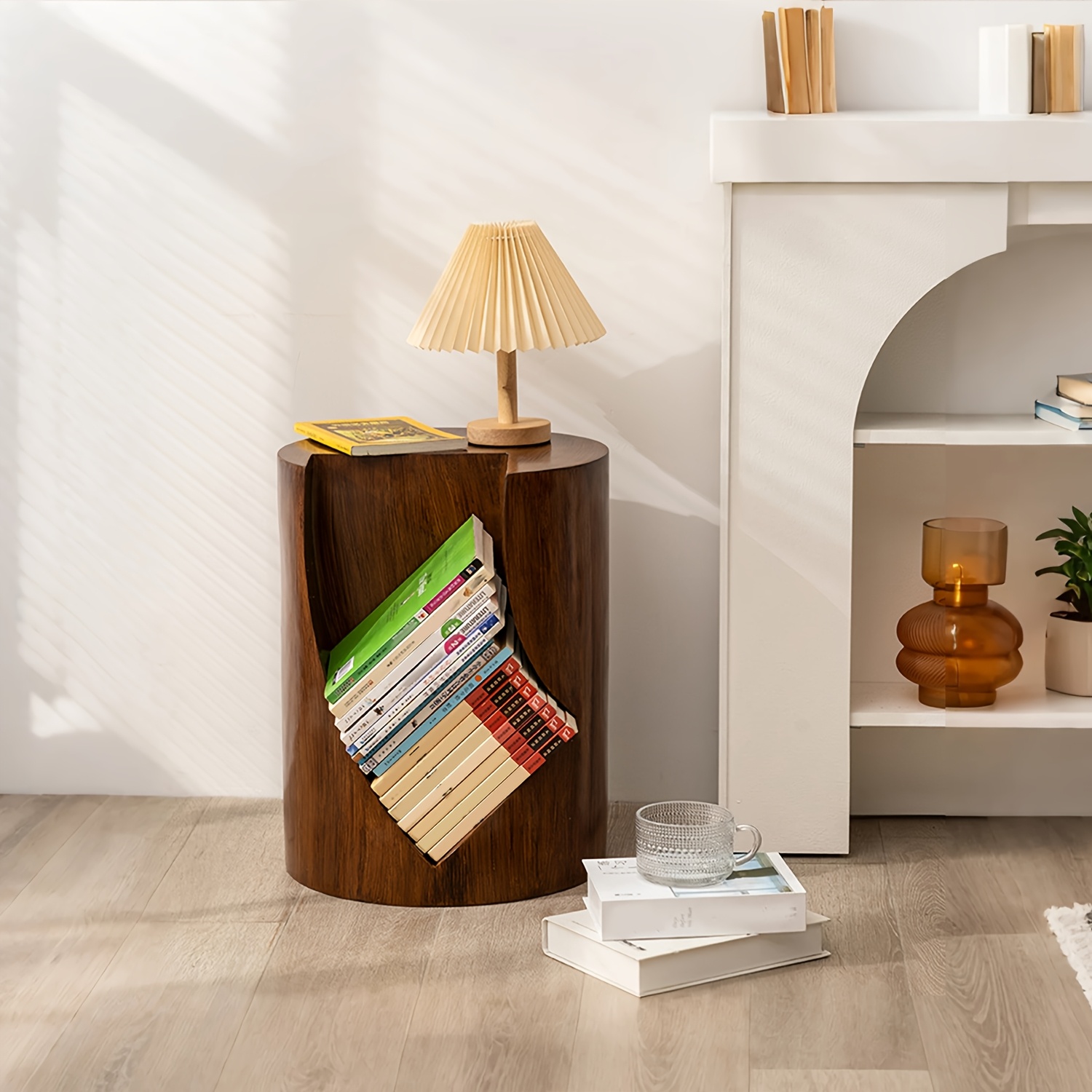 Storage Side Table, Floor Corner Table, Bookshelf with Shoe Stand, Storage Assistant, Decorative Items for Home Decoration