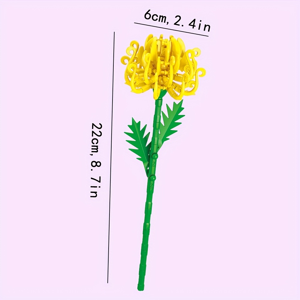 Flower Building Blocks Toy Set with Vase Model