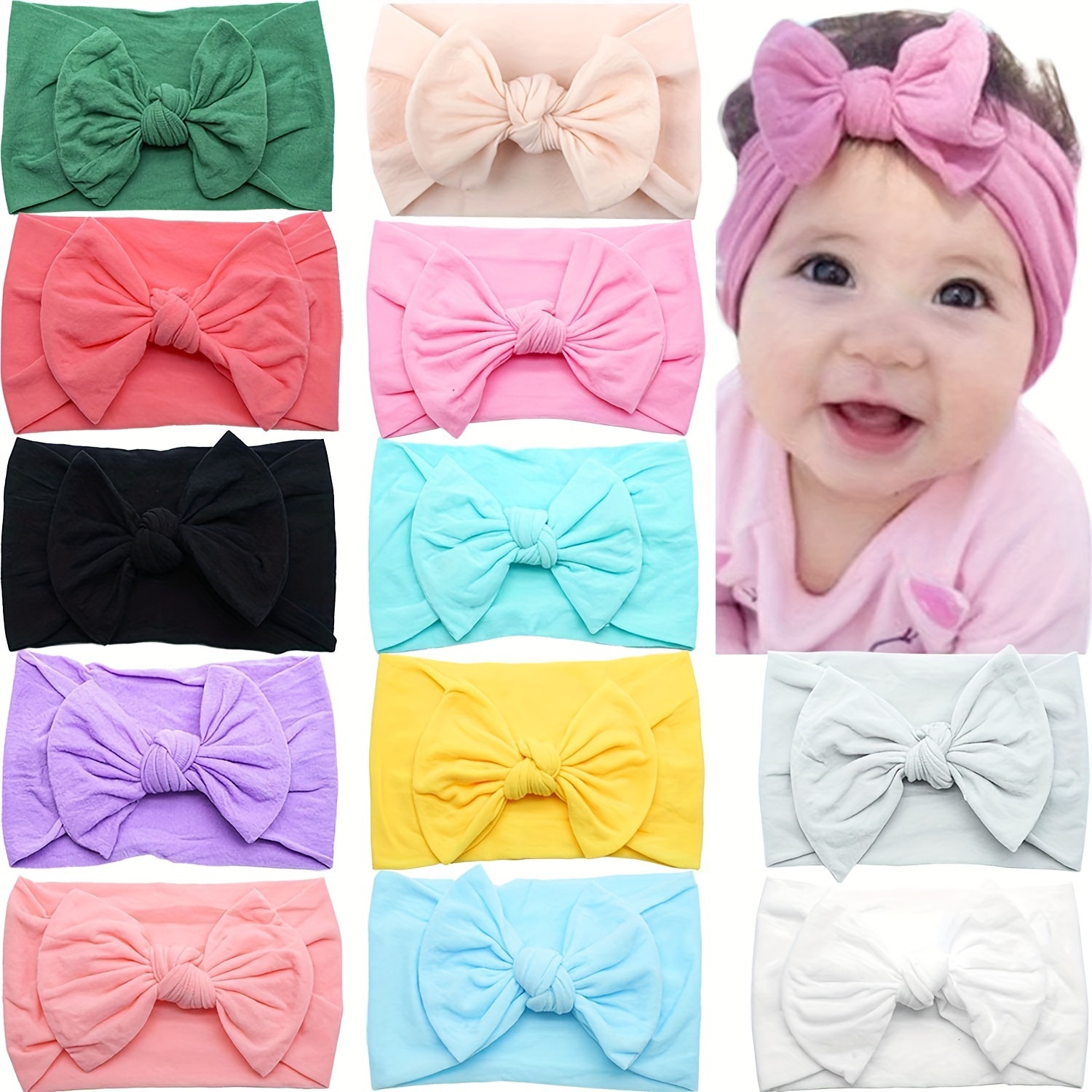 

12pcs Headbands Bows - Accessories 3-14, Headbands For Hairstyling