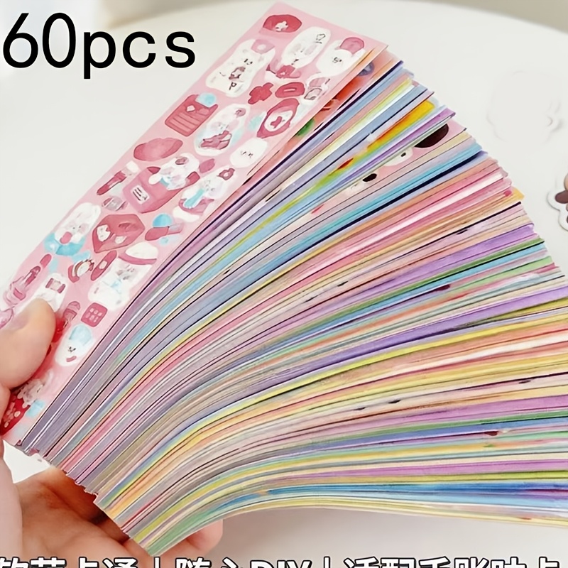 60 styles of different stickers suitable for decorating laptops notebooks refrigerators doors and windows and bathrooms serving   handmade stickers and ideal collectibles for holiday gifts