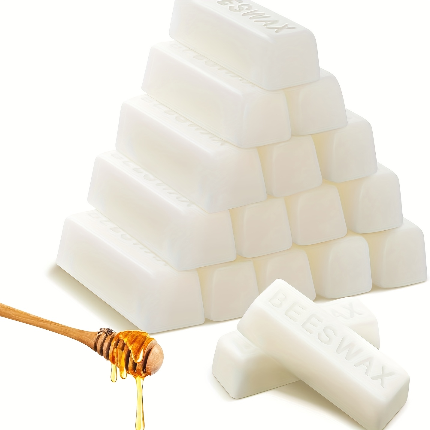 15-pack Yellow & White Beeswax Blocks- Diy Candle Making, Beekeeping, Handcrafted Wax Melts- Premium Candle Wax For Molds, , Pillar Candles-