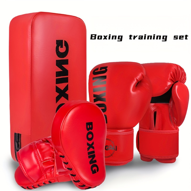 GINGPAI Complete Boxing Training Set with Curved Punching Pad & Taekwondo Foot Target - Durable PU Material, Includes Gloves & Focus Mitts for Adults, Students, and Teens - Perfect for Boxing, Taekwondo, Karate, Muay Thai, and MMA, Boxing Gloves