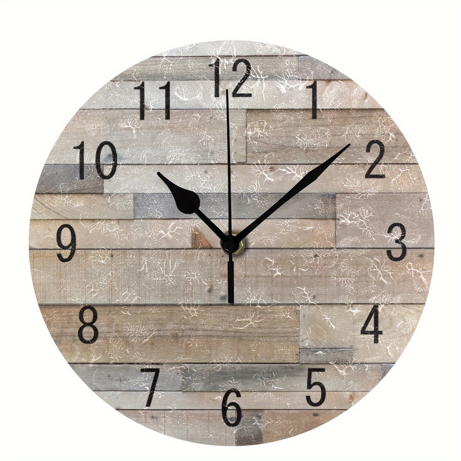 Reloj de pared redondo retro, estilo antiguo vintage, blanco, funciona con  pilas, para granja, baño, cocina, dormitorio, oficina, (11.8 pulgadas de