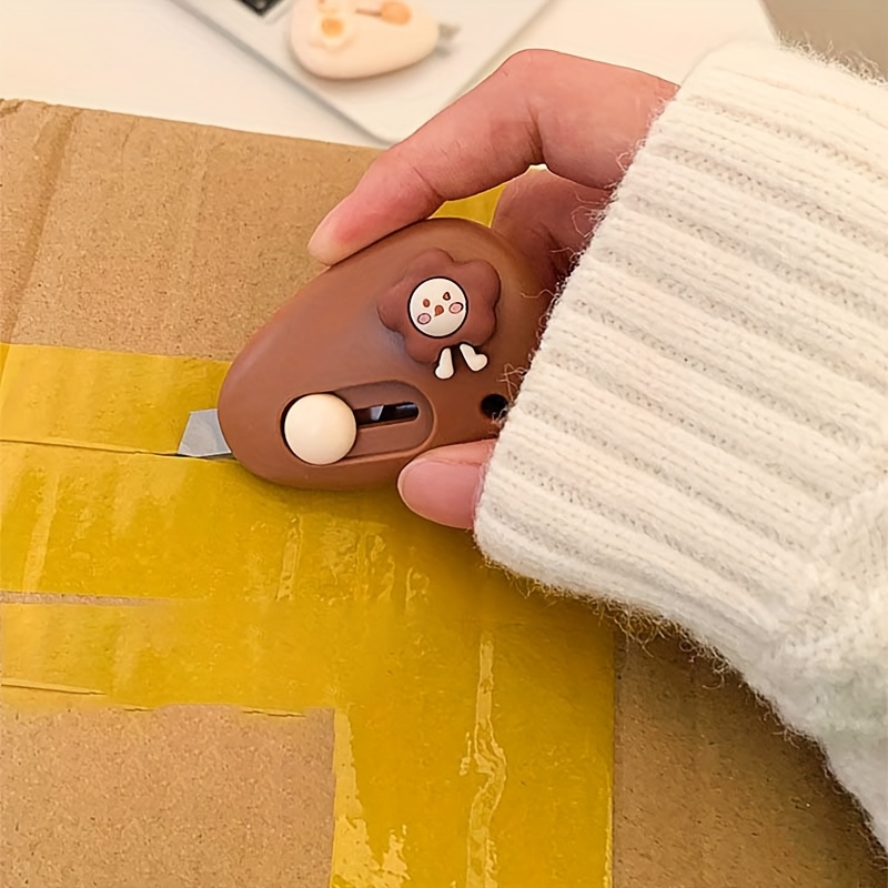 mini scissor with cute cartoon design portable manual retractable ideal for home office and dorm use   cutting paper fabric and other materials dorm room essentials   design durable construction mini scissor