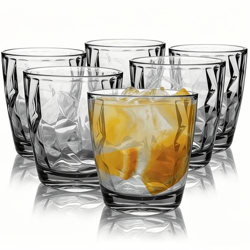 2 6pcs drop resistant plastic cup set ounces 310ml reusable high quality drinking cup heat resistant cold resistant and non fragile drinking set stackable for home picnic and party use high quality imitation glass cup