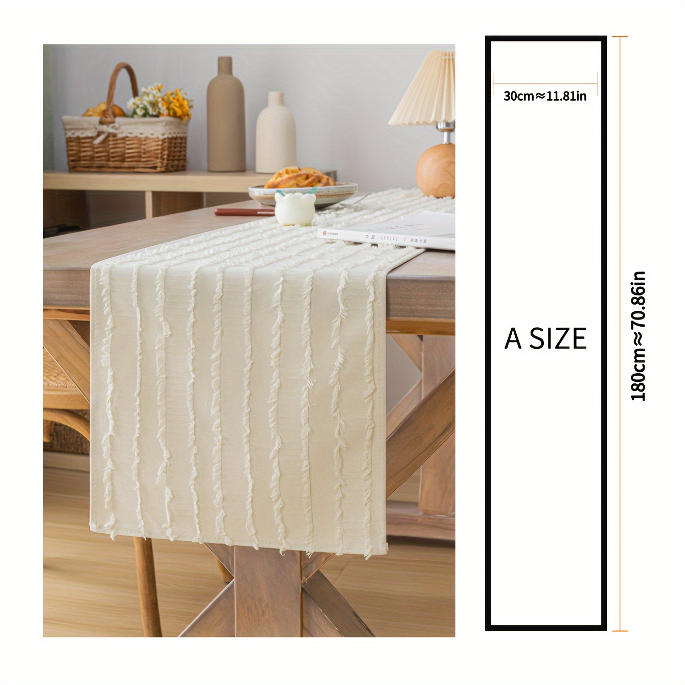 1pc Jacquard Weave Tassel Craft Dining Table Decoration Table Flag Suitable For Kitchen Table Additions Decorative Fabric Tablecloth