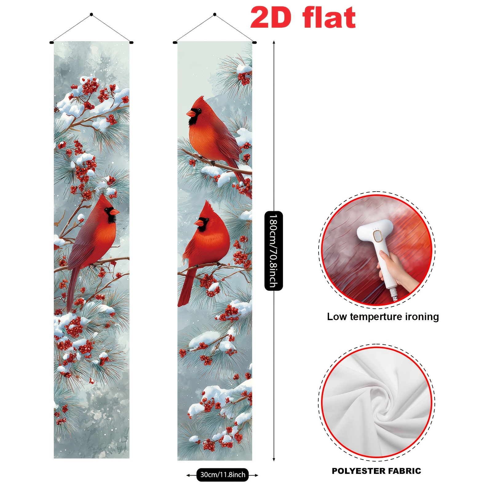 TEMU 2D-Flach, 2D-Flach-Banner Party-Banner, Set aus zwei Stück (11,8*70,8 Zoll/30*180cm), Material, winterliches dekoratives Willkommens-Türbanner,