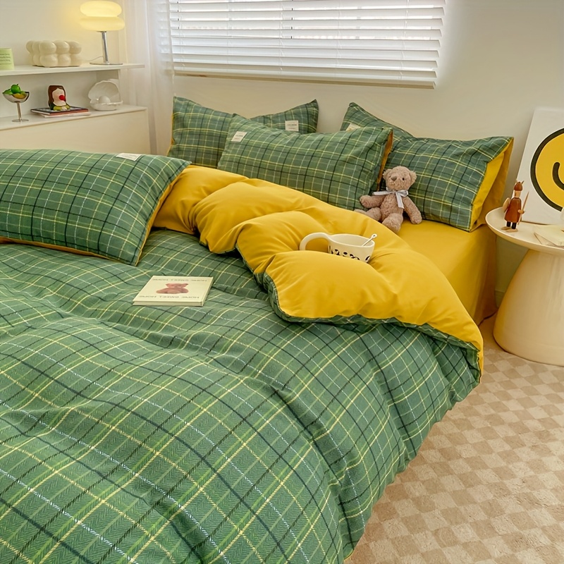 TEMU Questo 癡 un set di biancheria da letto da 4 pezzi che un copripiumino, un lenzuolo e due federe, ma non il . � caratterizzato da un stampo a e 癡