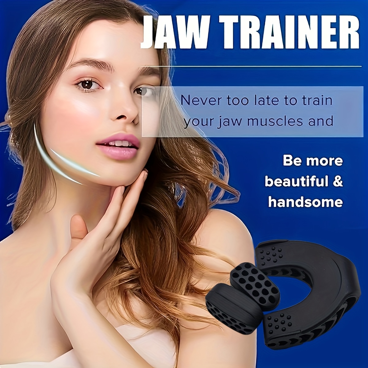 1 Set Chin Trainer, with -C-Type And Square Masseter - Exerciser, Unisex, Activating And Firming Facial Muscles, Chin Movement And Facial Exerciser