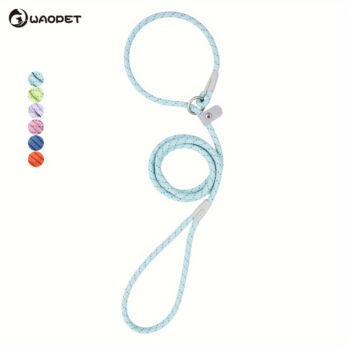 

Waopet 5ft Reflective Nylon Dog Leash In Macaron Colors With Handle - , Explosion-proof For Safety And Control