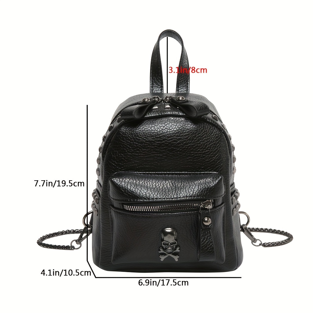 Multifunctional Rivet Shoulder Bag Small Pu shops Leather Backpack