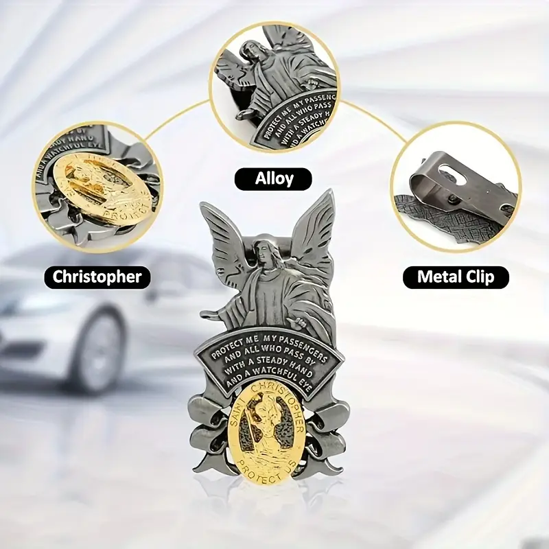 Guardian Angel Wooden Auto Visor Clip (Sold In Inc. Of 3) - William J Hirten Co - Foto 9