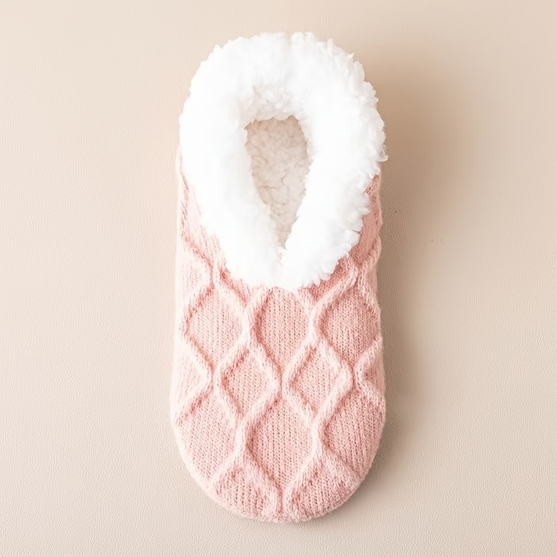 TEMU Cute Winter Women's Home Non-slip Floor Socks, Fleece-lined And Thickened Lamb Fleece For , And Adult Socks That Used As Shoes And Socks