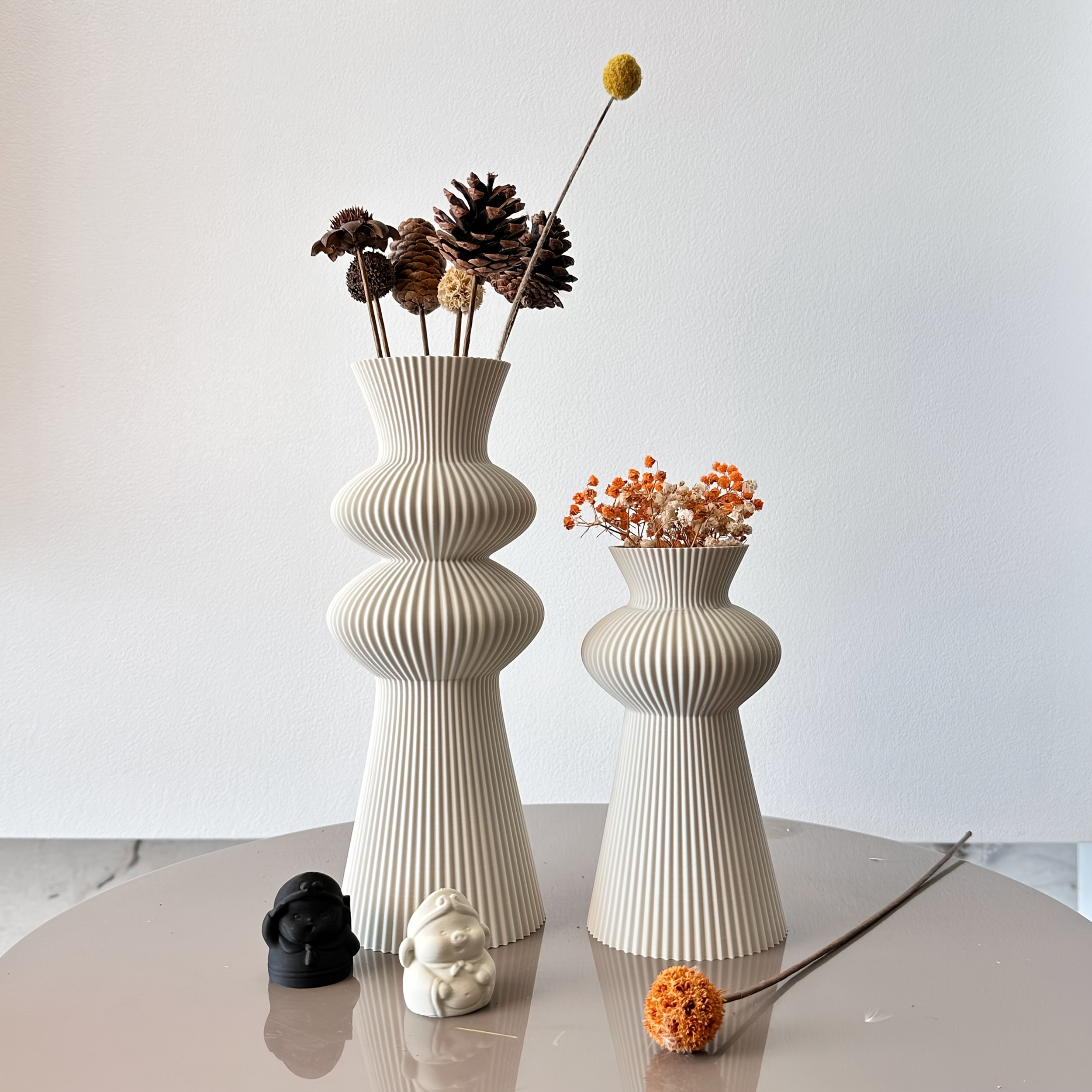 2pcs Wave Pattern Art Vase Set, Suitable For Home Decor And Office Decoration, Gift