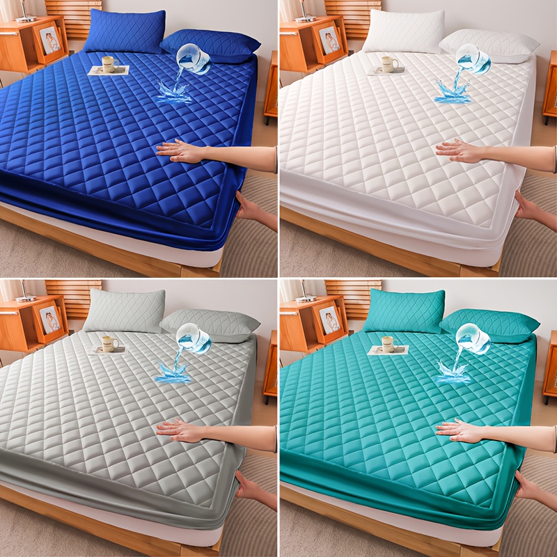 1  and comfortable 100 waterproof mattress protector   cooling breathable noiseless mattress pad cover thickened quilted mattress protector layered fitted sheet deep pocket up to 15 without pillowcase and pillow