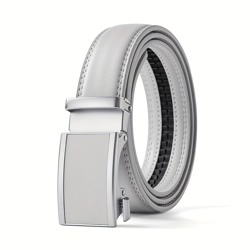 Men' Multicolor Leather Belt Double-layer Cowhide Multicolor Waistband Solid Color Straight Belt