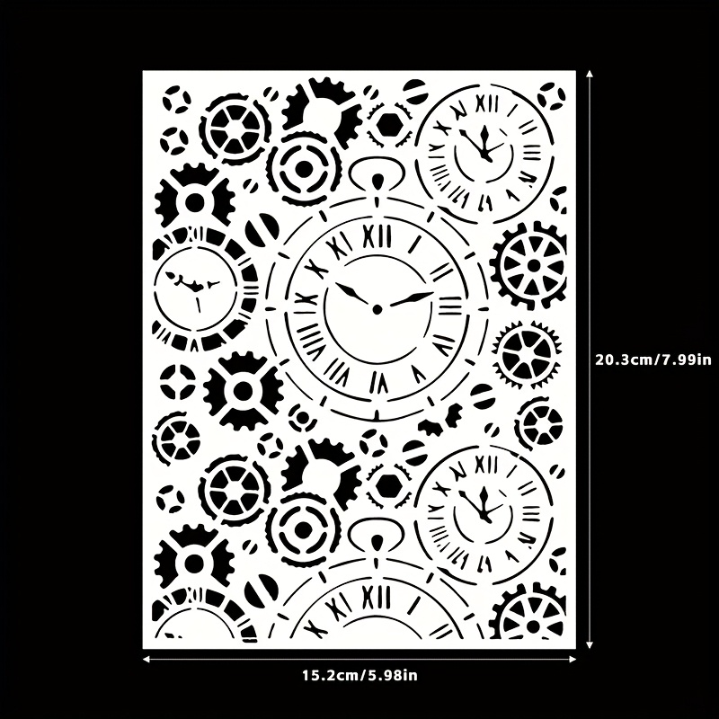 Timer Reusable Plastic Stencil, Suitable For Diy Scrapbooking, Card Making And Journaling Decorations, Washable Art Template