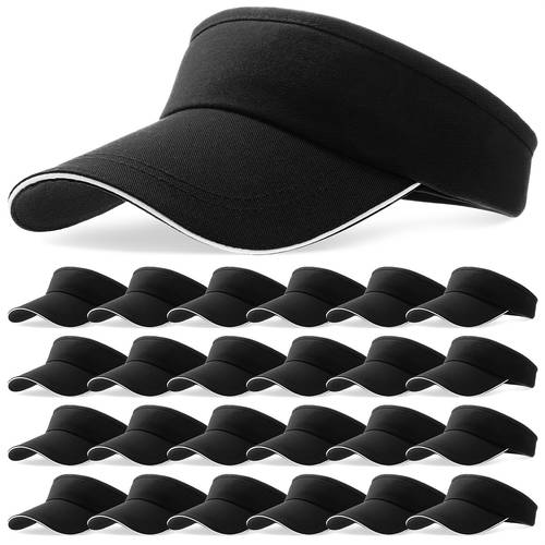 24pcs bulk visor hats for women men lightweight stretchable sun visors for outdoor sports tennis baseball caps wedding year round for hat types
