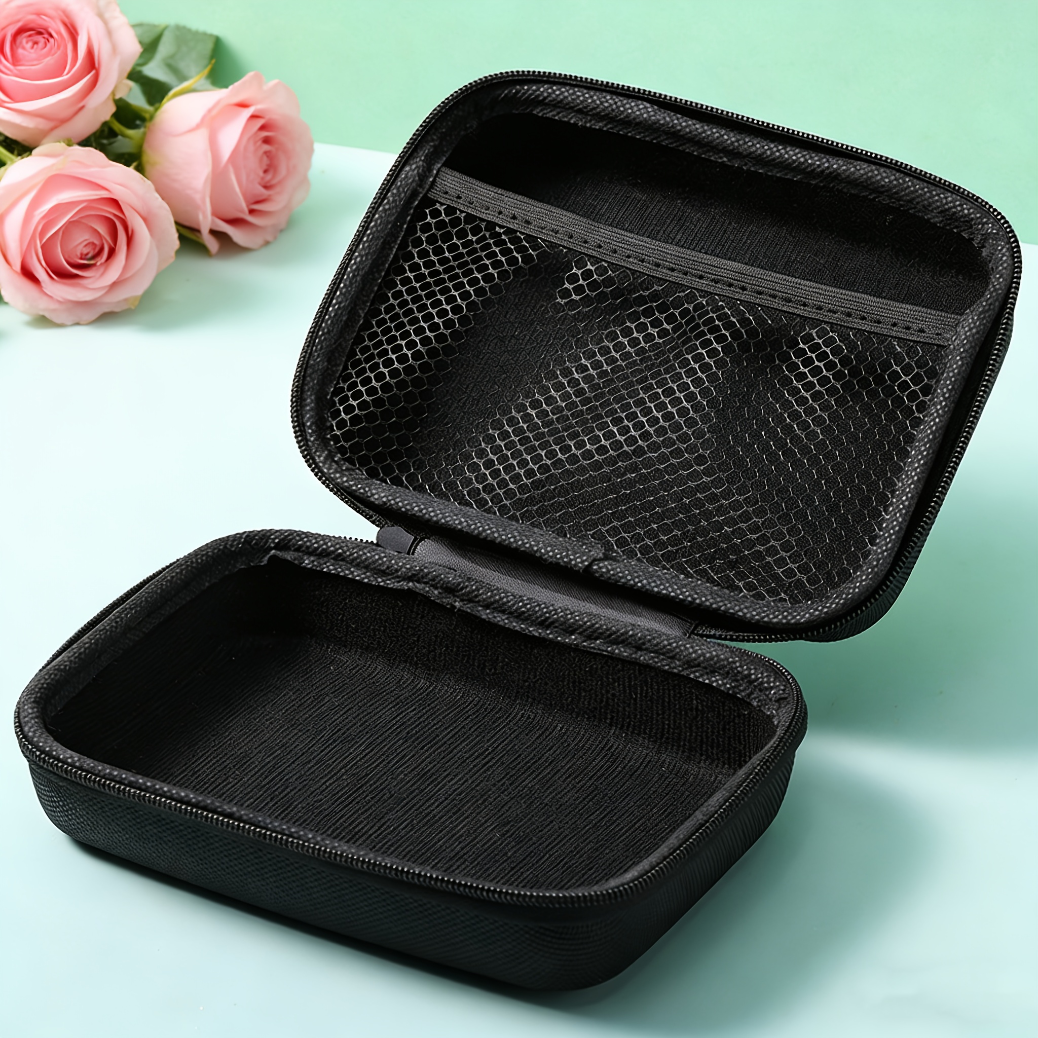 TEMU Eva Multi-functional Storage Box Small Storage Bag Earphone Data Storage Bag Rectangle Cable Organizer Bags Mini Zipper Pouch Portable Disk Case