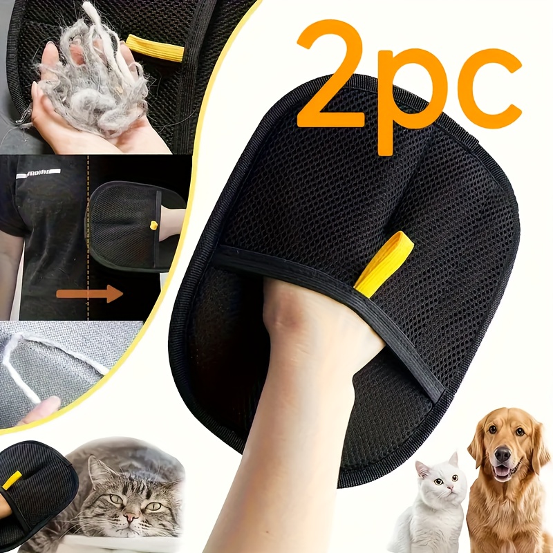 2pcs anti static cat hair removal gloves   pet hair remover home   brushing floating hair remover cat hair cleaning tool car seat and clothing grooming gloves reusable with   design quick hair cleaning Product details 0
