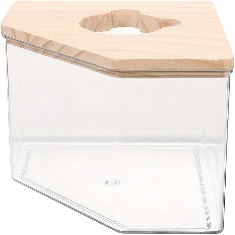 TEMU Hamster Hideout Hamster Sand Bath Box Transparent Acrylic Sand Bath Container Portable Hamster Bathroom Guinea Hamster Digging Sand Container Small Animals Shower Bathtub