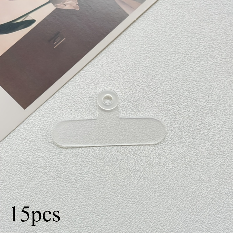 TEMU 15pcs Universal T-type Clear Anti-lost Phone Lanyard Patch Fixing Tab Portable Phone Strap Connector Card Lanyard Attachment Accessories For