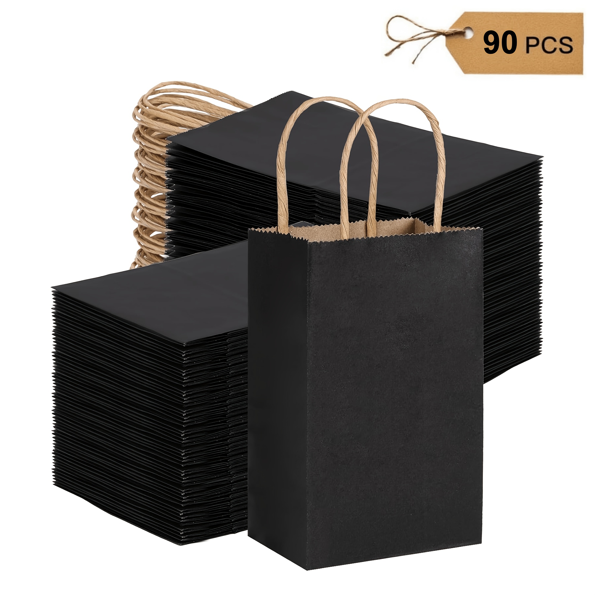 

90- Kraft Gift , 5.25x3.2x8 , Reinforced Handles, Bulk For Retail, , , & Diy , For , , Favors