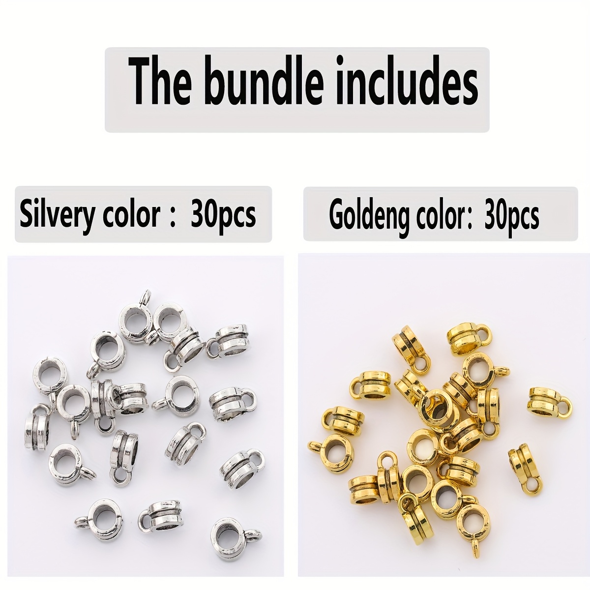 Image of 60pcs/30pcs 6mm Splicing Pendant Round Stripe Connector Spacer Beads Loose Bead Spacer Pads Suitable For Diy Bracelet, Necklace, Earrings, Clothing Accessories Jewelry Craft Supplies