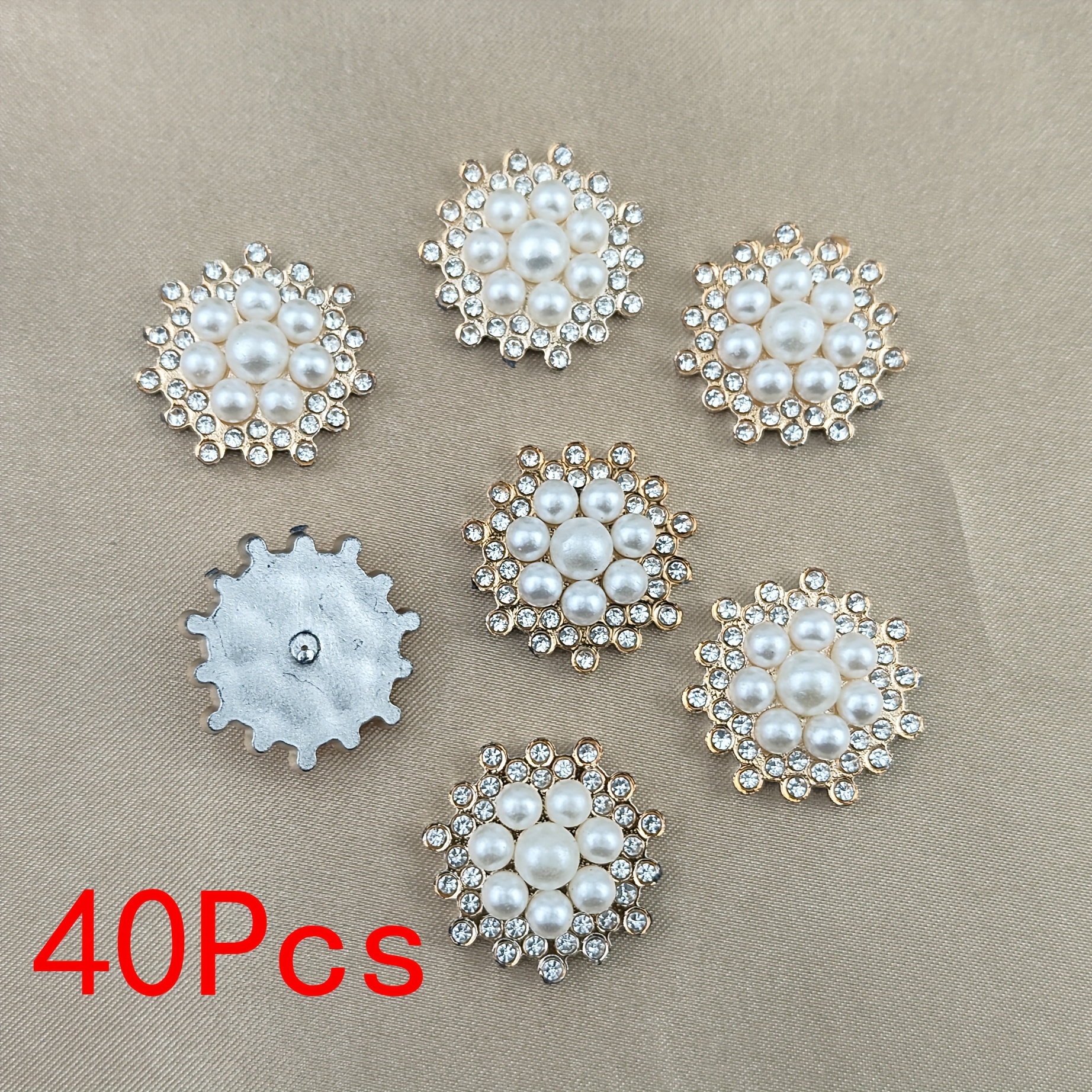 E-shop 40 Stück Acryl-Perlen Strass-Dekoration, Moderne Kunststoff-Patches geeignet für DIY Schleifen-Haarschmuck Kleidungszubehör