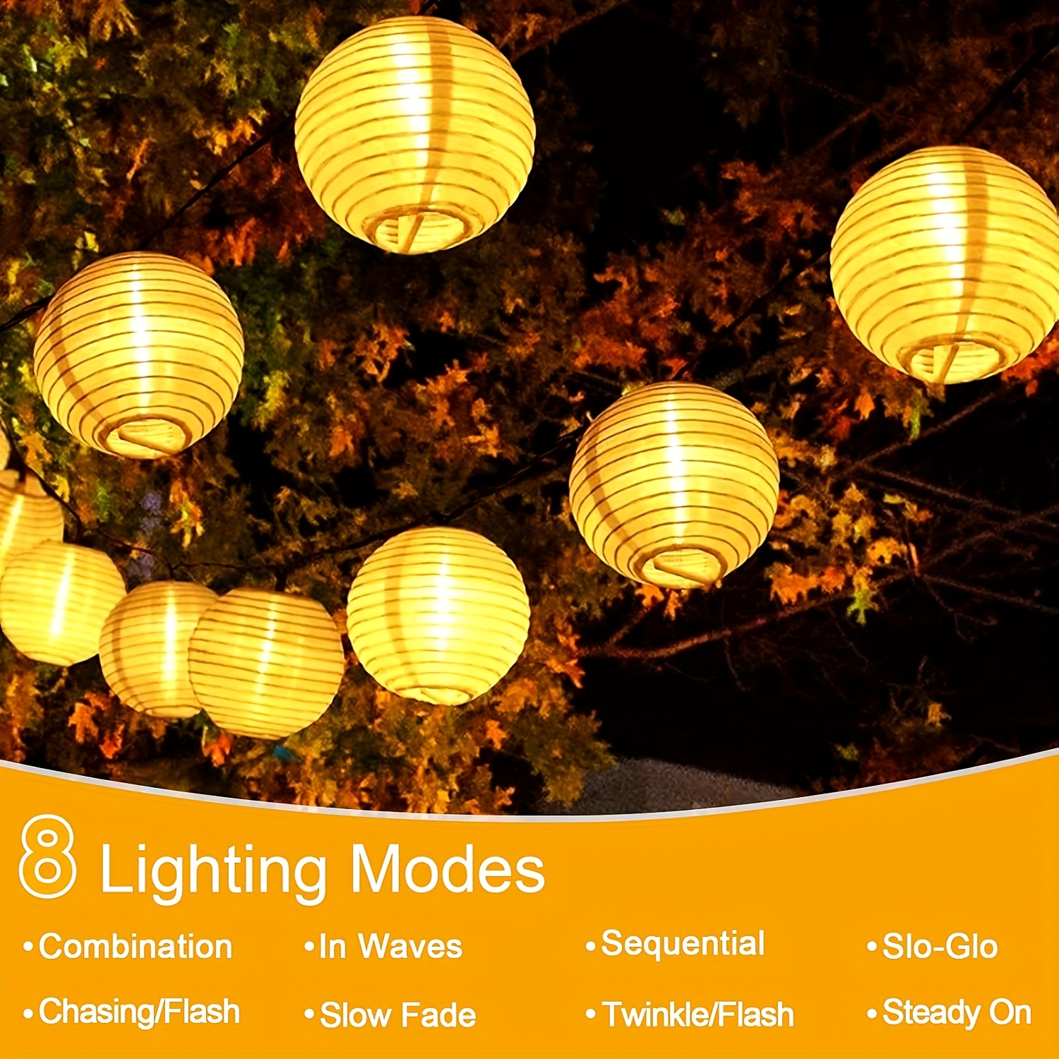 LED Solar String Lights - Chinese Lantern