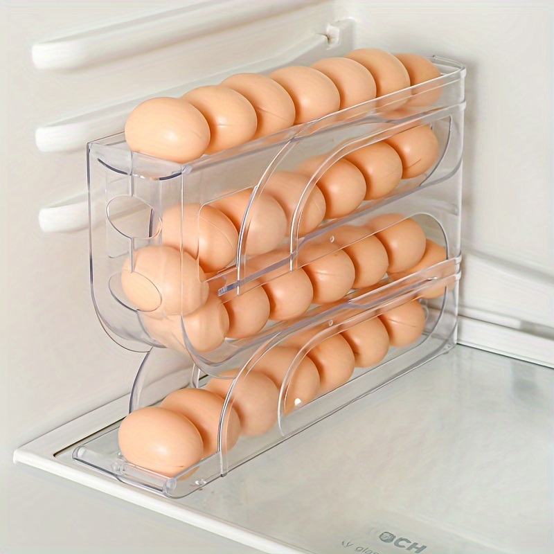 4 tier refrigerator egg storage organizer sliding design details 3